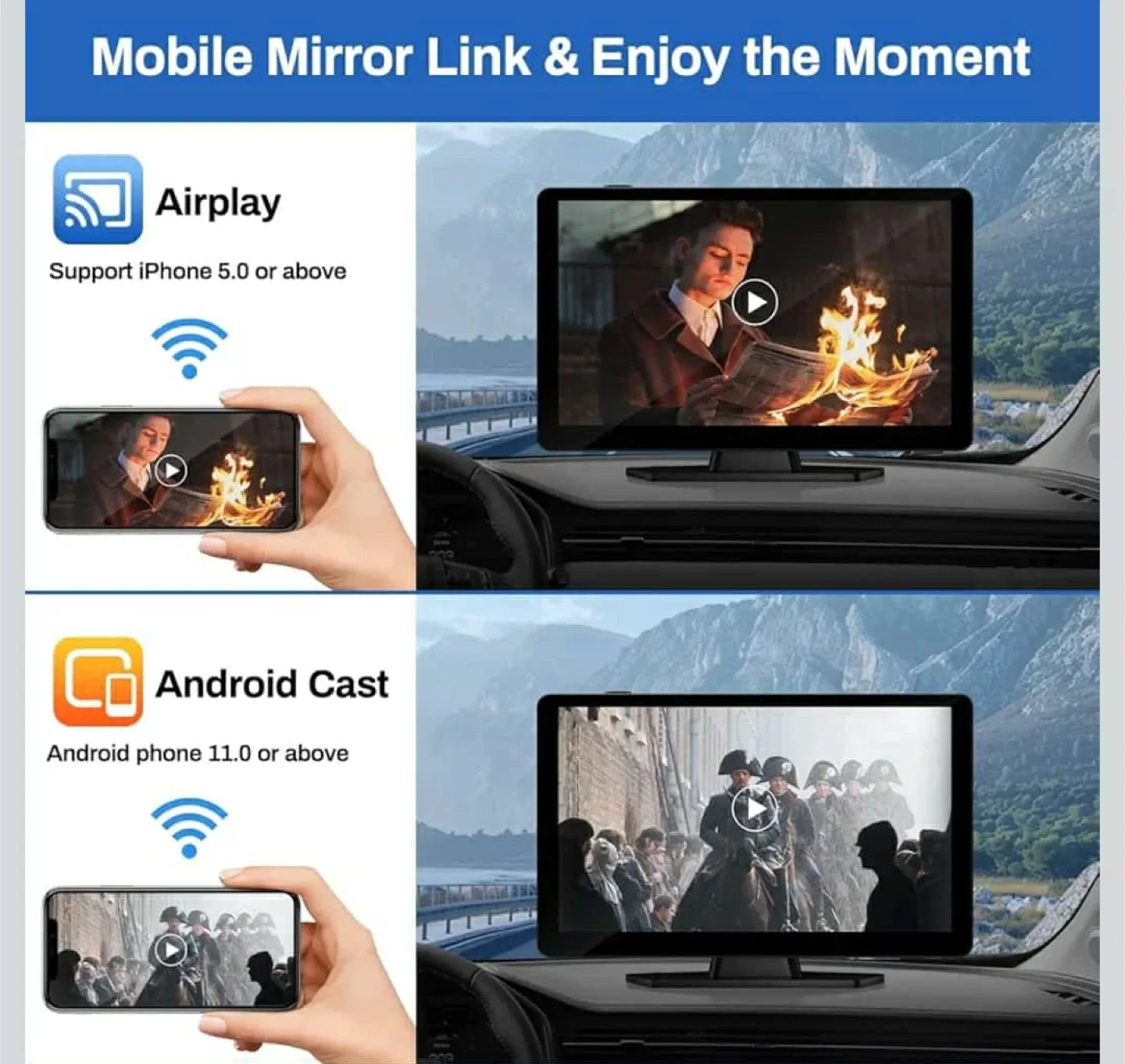 Car Stereo Wireless CarPlay & Android Auto image indicator(6)