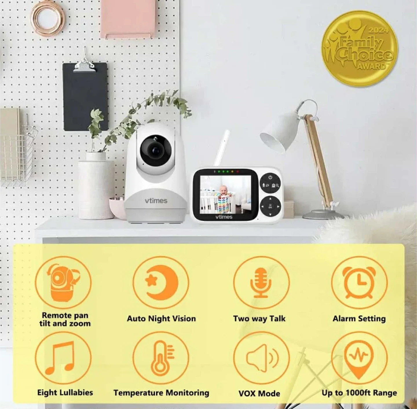 vtimes Baby Monitor with 2.4GHz FHSS image indicator(6)