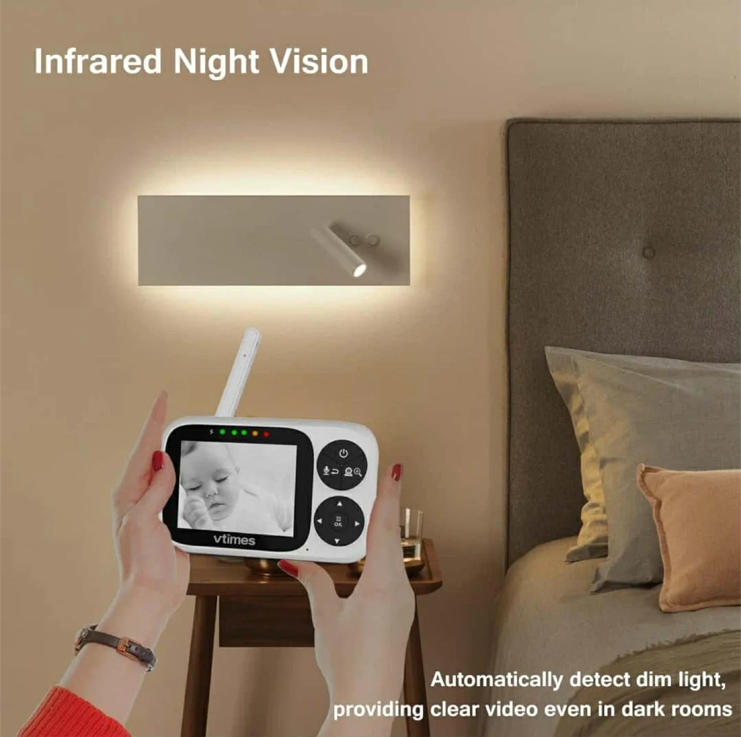 vtimes Baby Monitor with 2.4GHz FHSS image indicator(7)