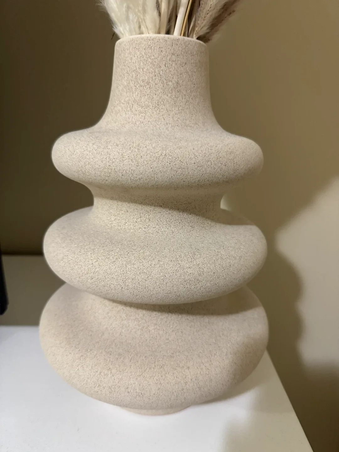 Sand-coloured Decorative Vase with dried flowers image indicator(2)