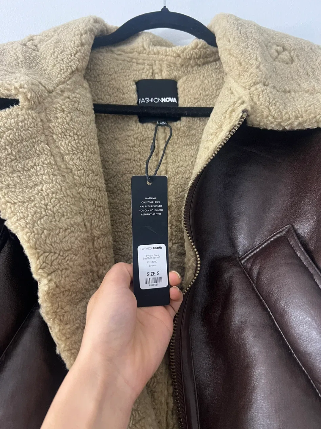 Fashion Nova Tatum Faux Leather Jacket - Size S