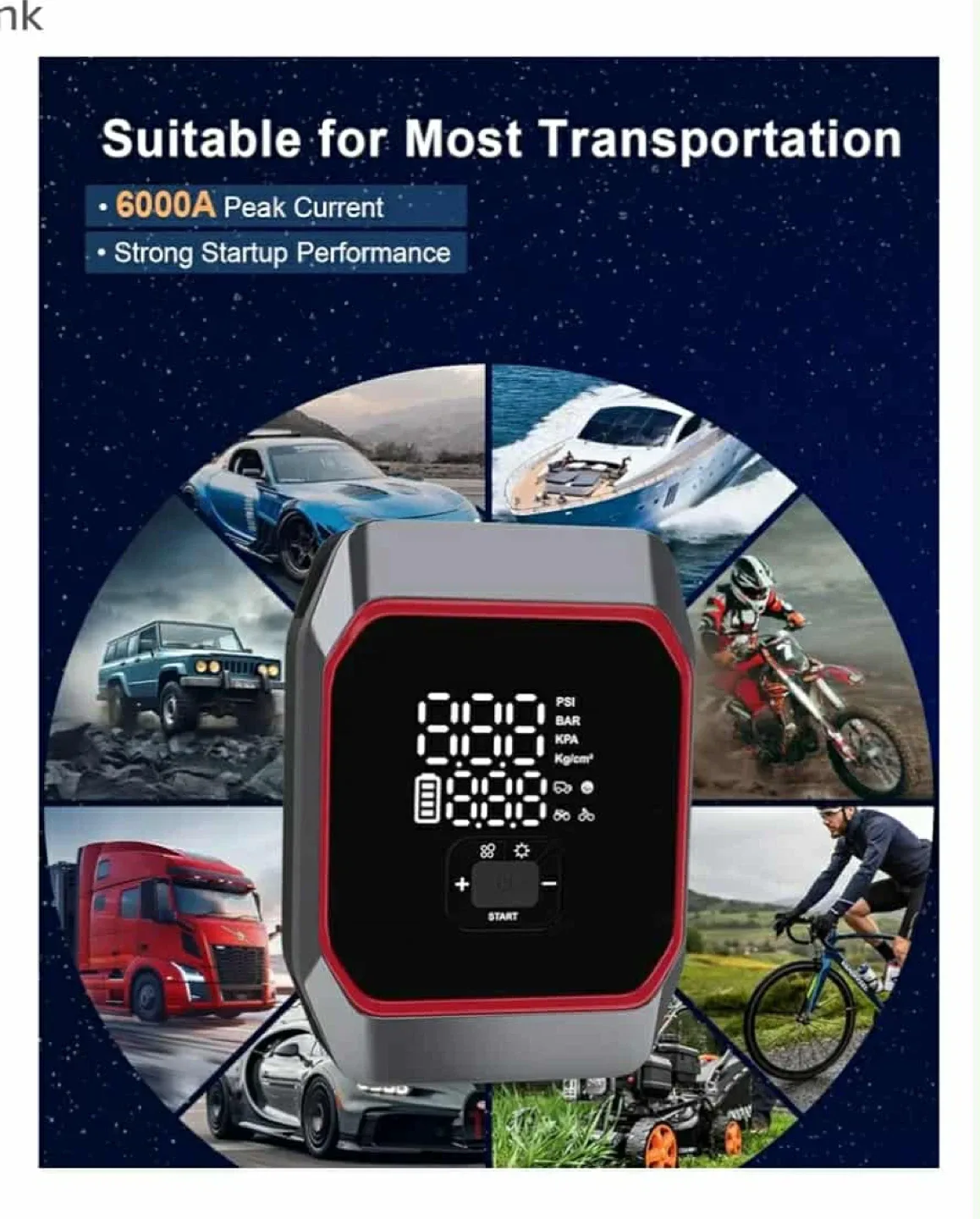 Powerful Air Compressor & Jump Starter image indicator(5)