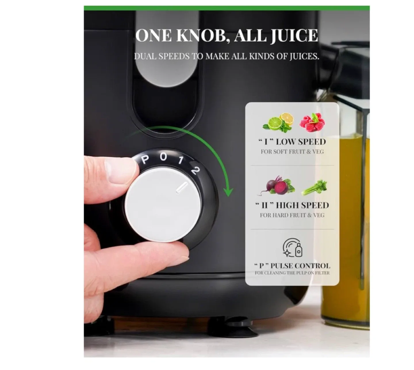 GDOR Centrifugal Juicer JE2003 image indicator(2)