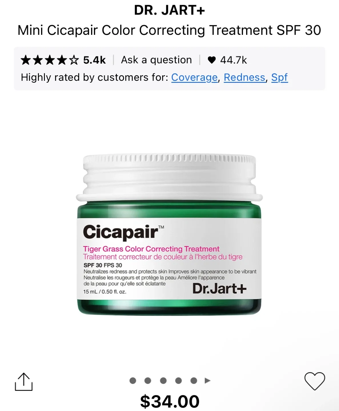 Dr. Jart+ Cicapair Color Correcting Treatment image indicator(2)