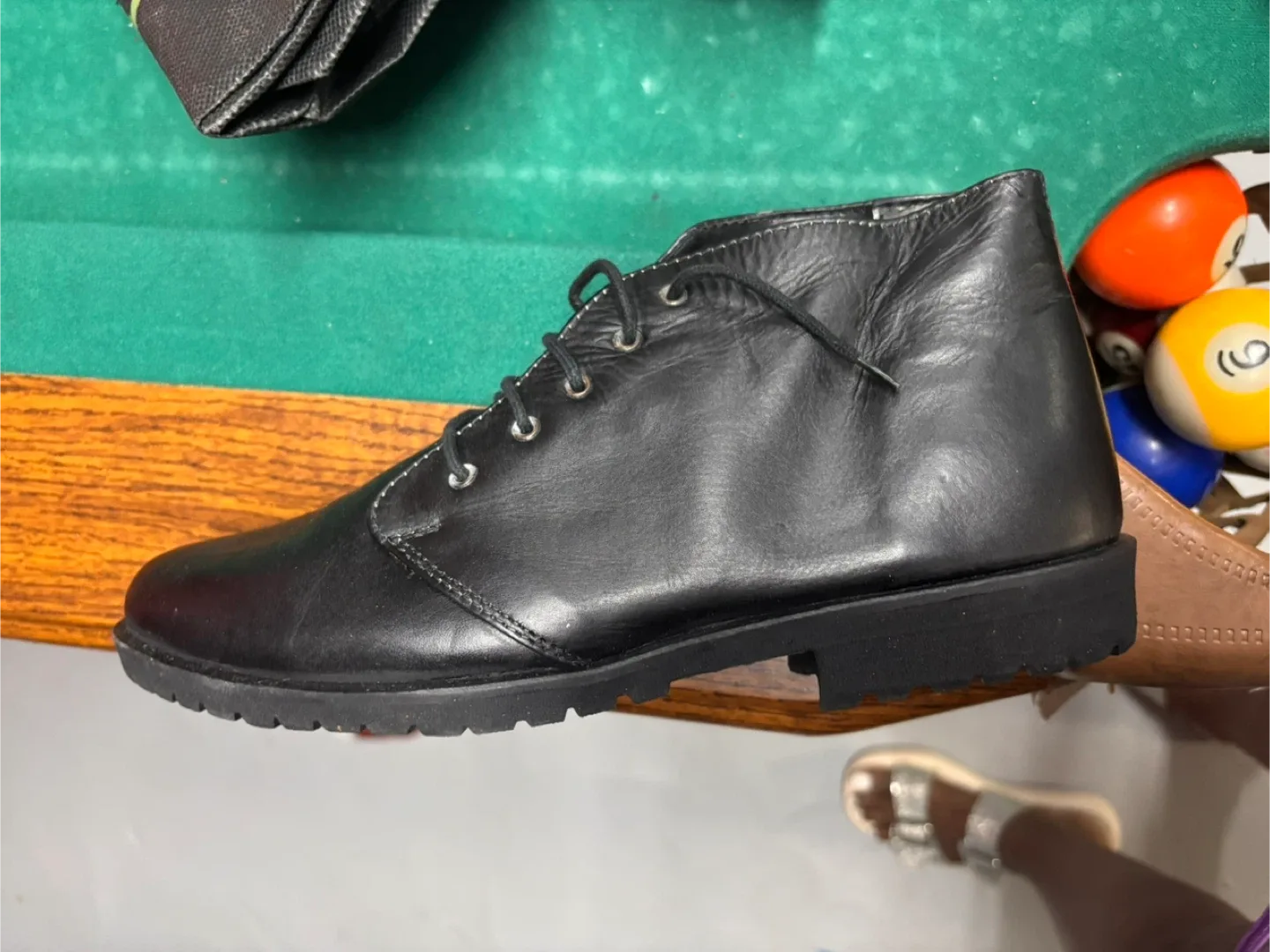 New Black Leather Ankle Boots image indicator(4)