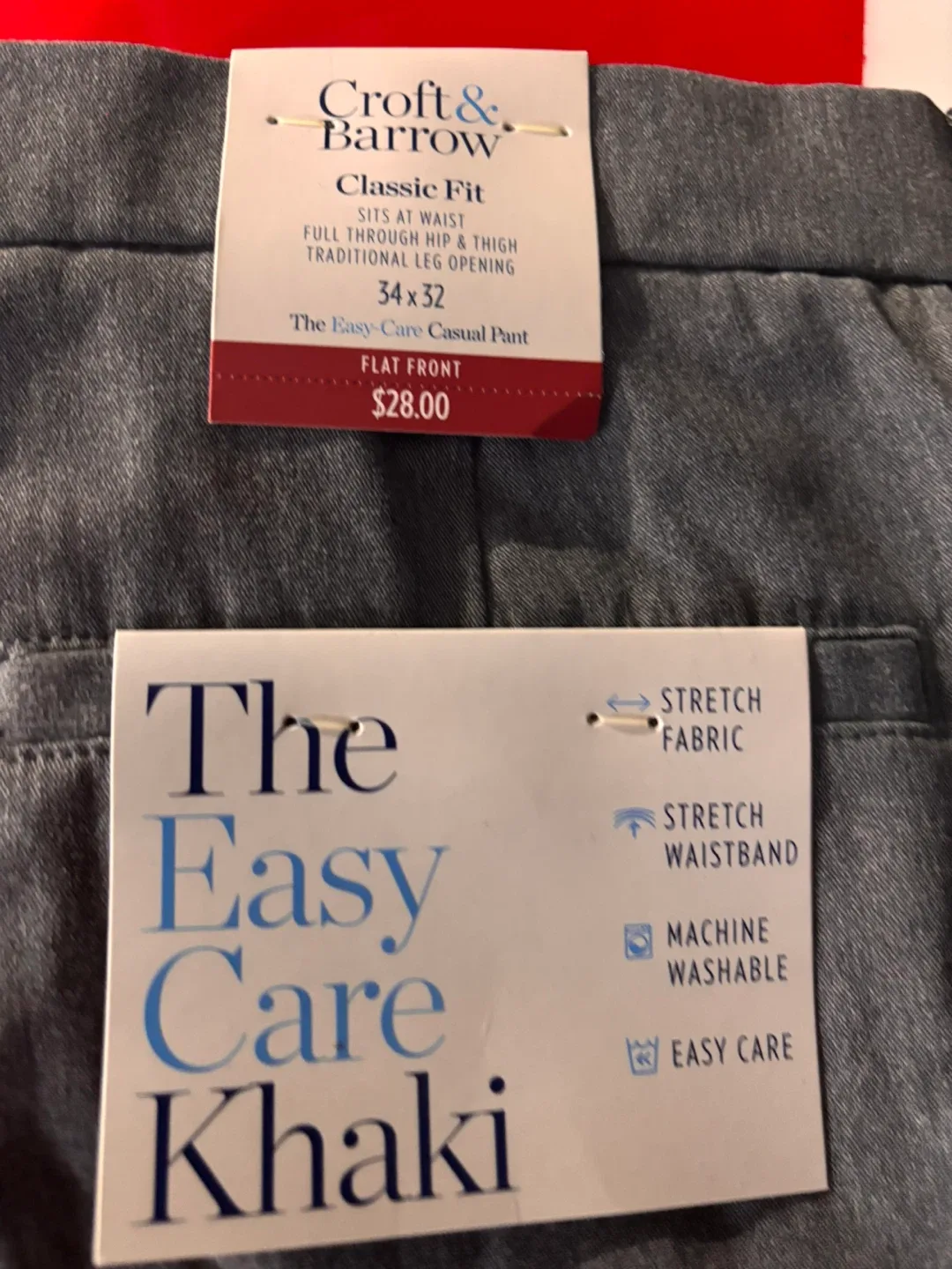 Croft & Barrow Classic Fit Pants 34x32