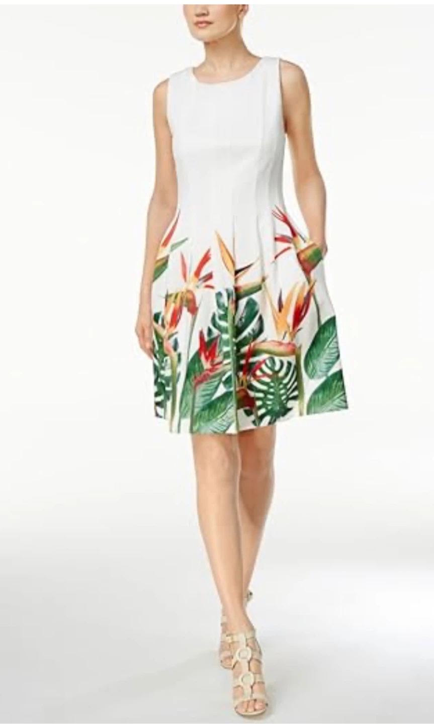 Calvin Klein Floral Print Dress - Size 4