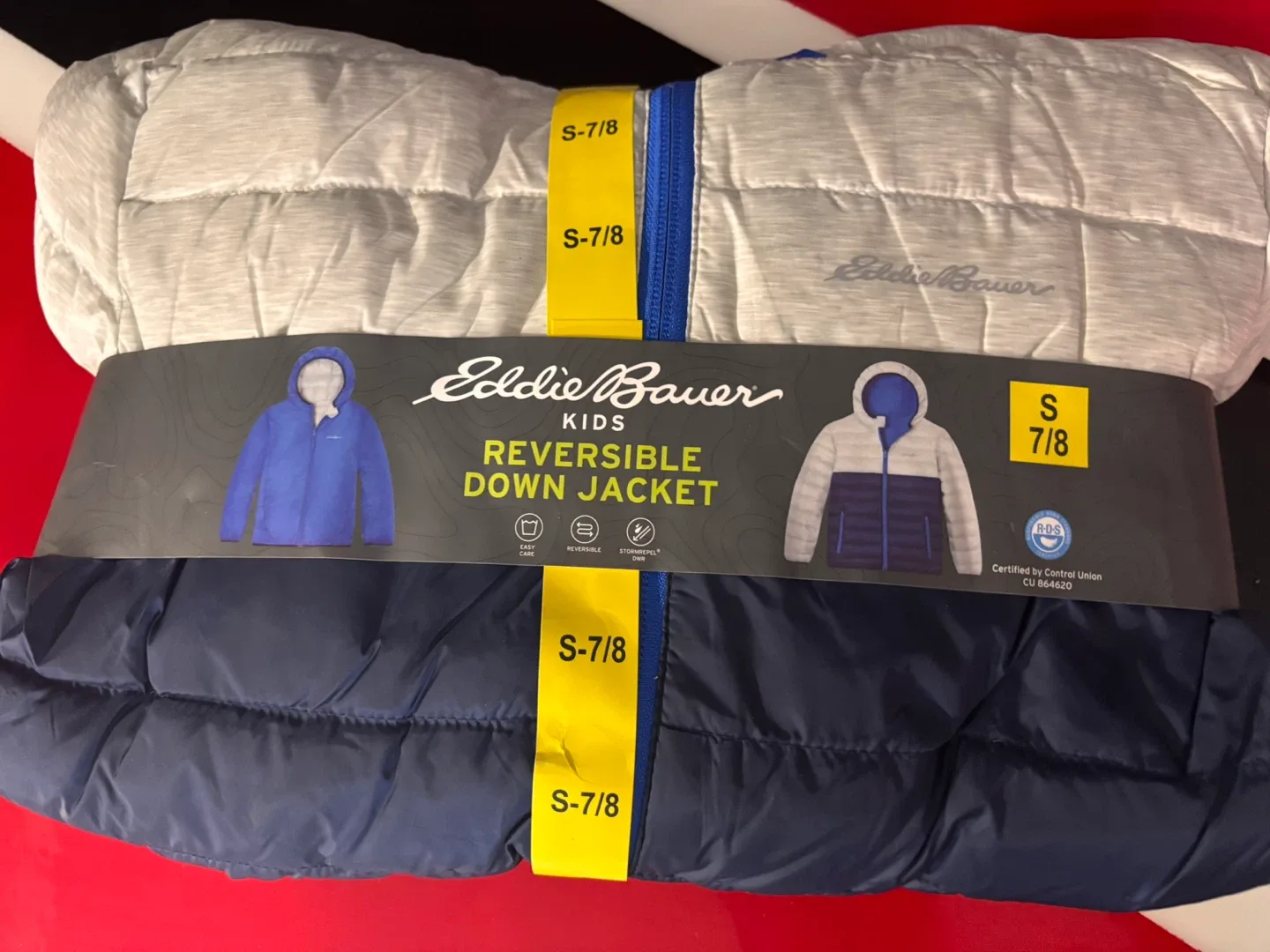 Eddie Bauer Kids Reversible Down Jacket - Size 7/8