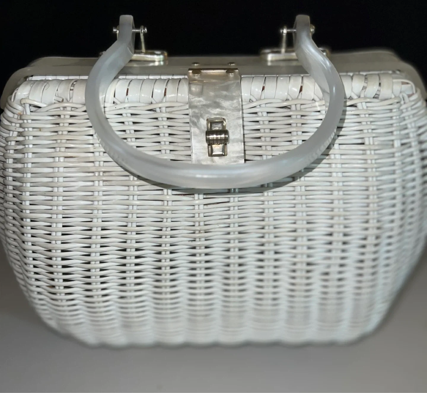 White Basket Purse