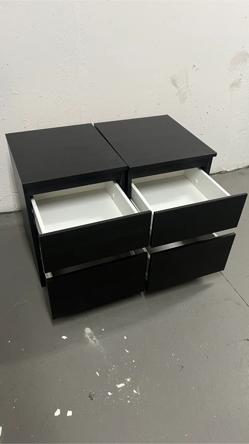 IKEA Malm Black Nightstands (Set of 2) image indicator(2)