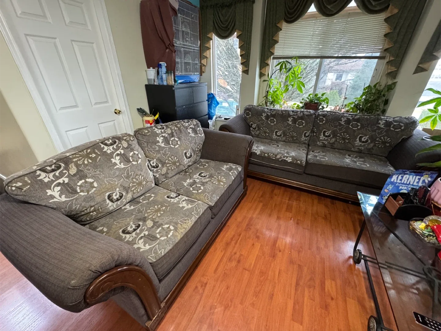 Floral Pattern Loveseat Sofa - Both Sofa