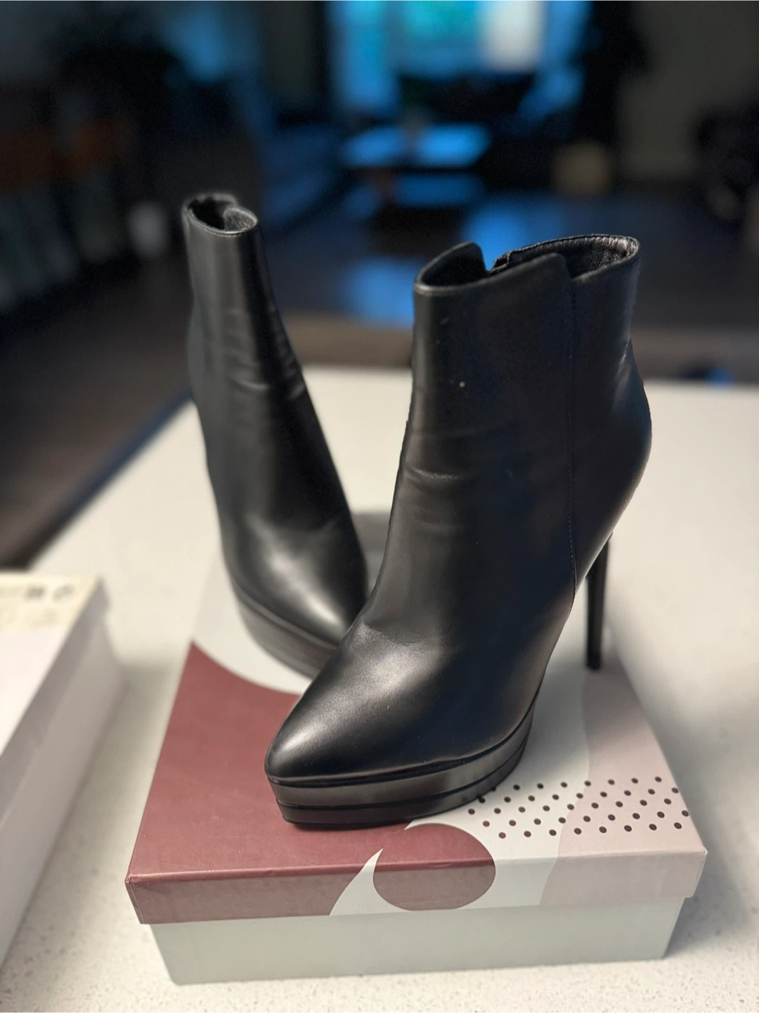Black Platform High Heel Ankle Boots - photo 3