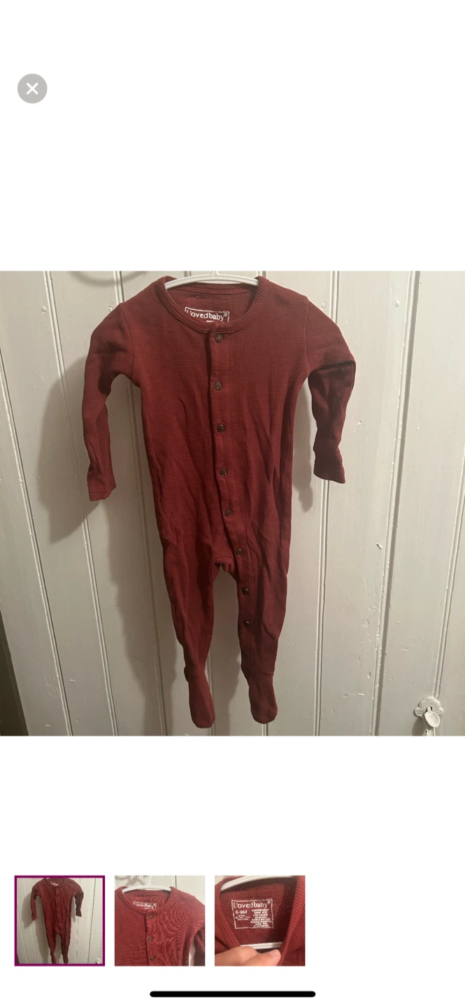 Lovedbaby 6-9M Organic Cotton Footed Pajamas