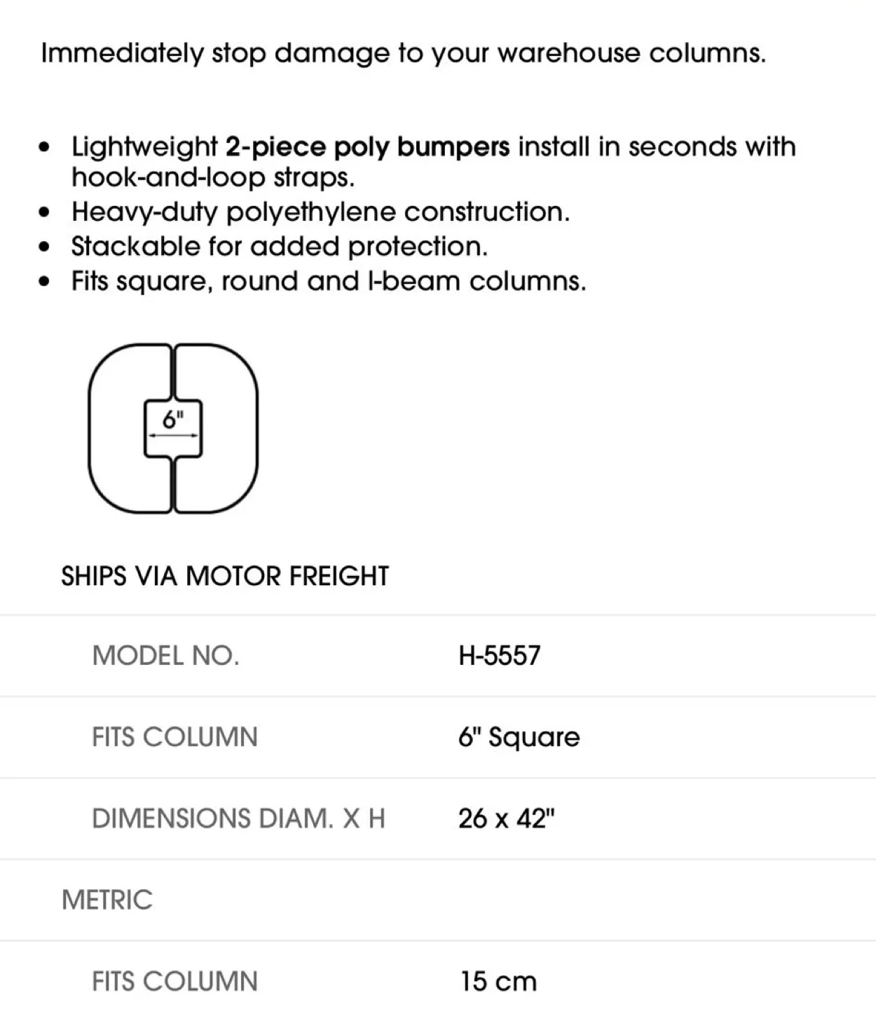 Yellow Column Protector - 6" Square - 6 quantity available image indicator(3)