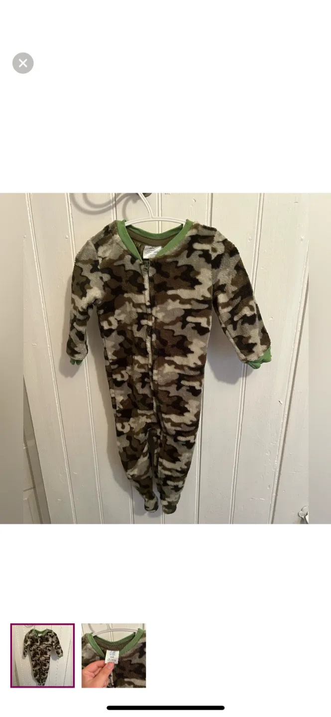 Baby Mode 12M Camo Fleece Onesie