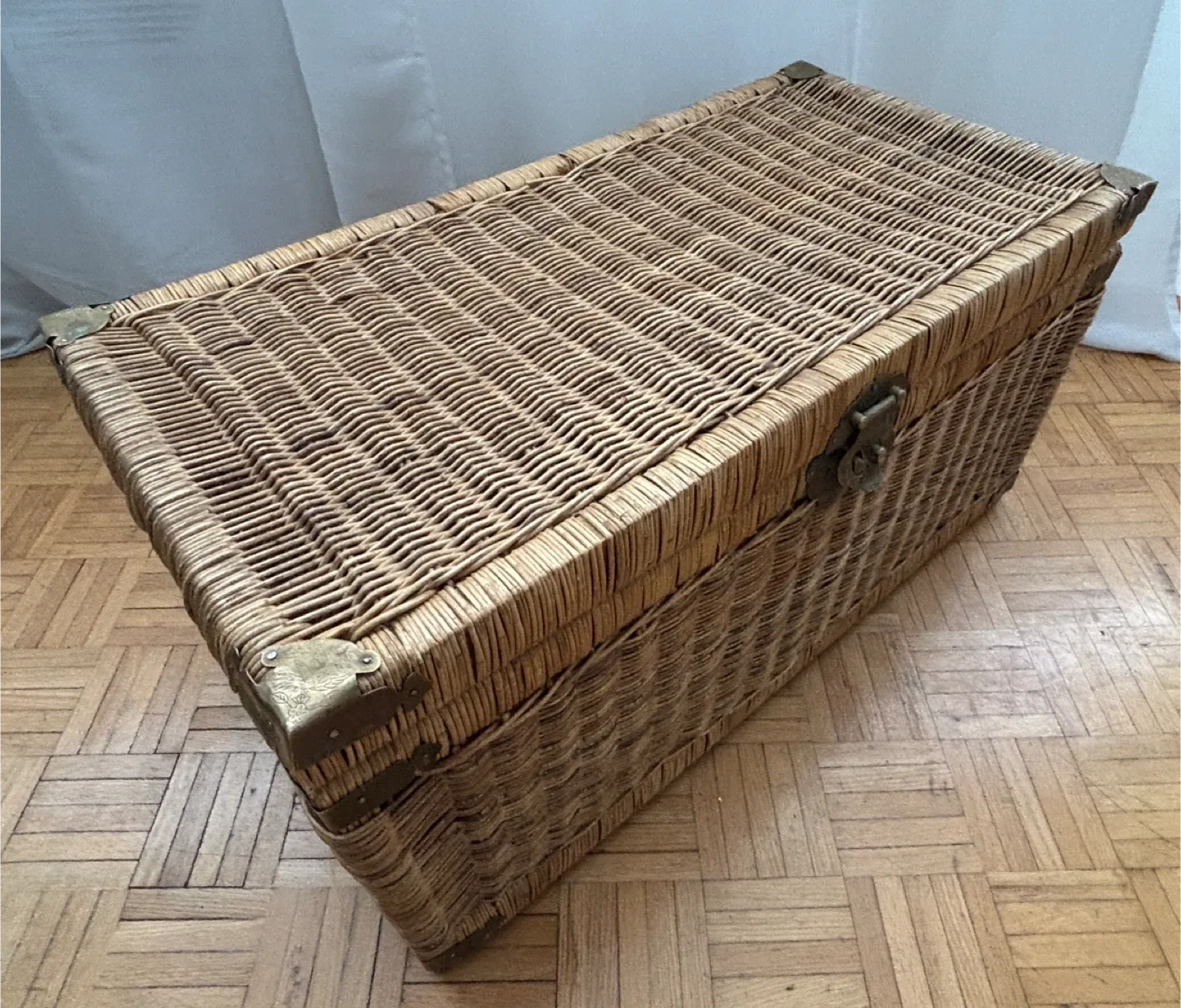 Vintage Wicker Storage Trunk