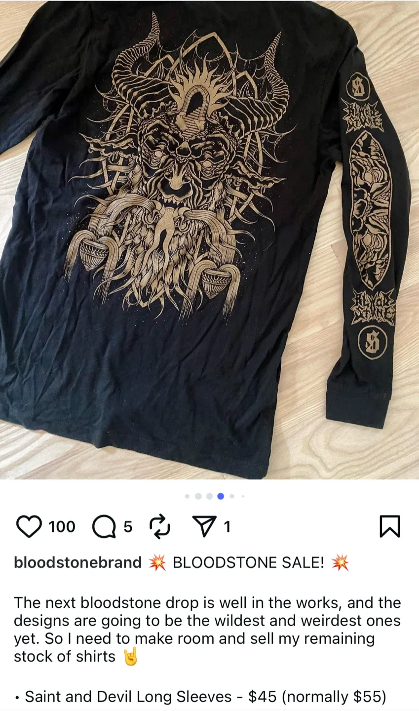 Bloodstone Brand Devil Long Sleeve Tee #Cleanout image indicator(5)