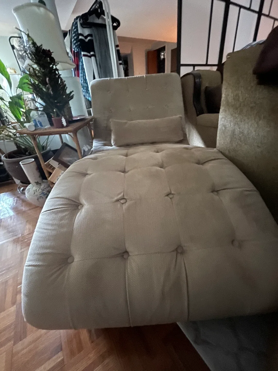 Beige Tufted Chaise Lounge ♻️ image indicator(2)