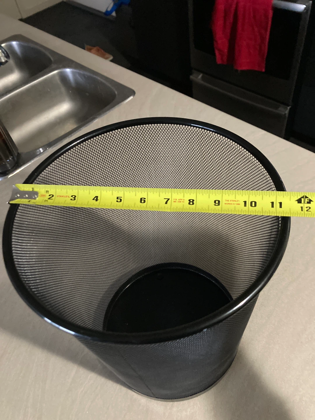 #Cleanout Black Metal Mesh Waste Basket - photo 4