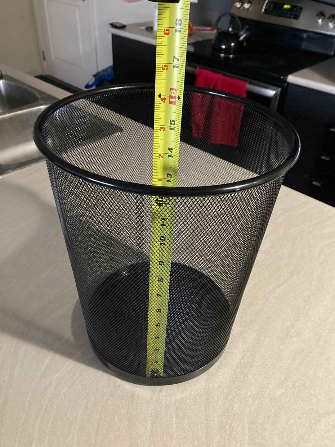 #Cleanout Black Metal Mesh Waste Basket - photo 5