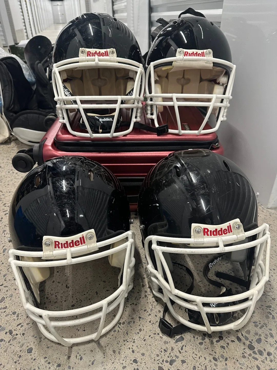 Riddell Black Football Helmets (Large)