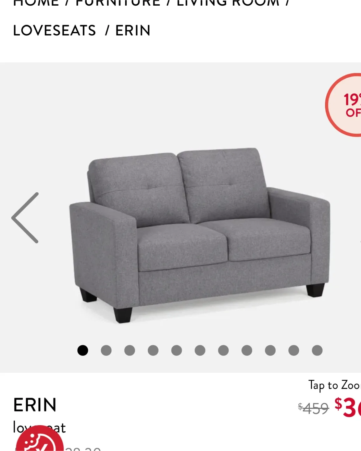 Erin Loveseat - Grey