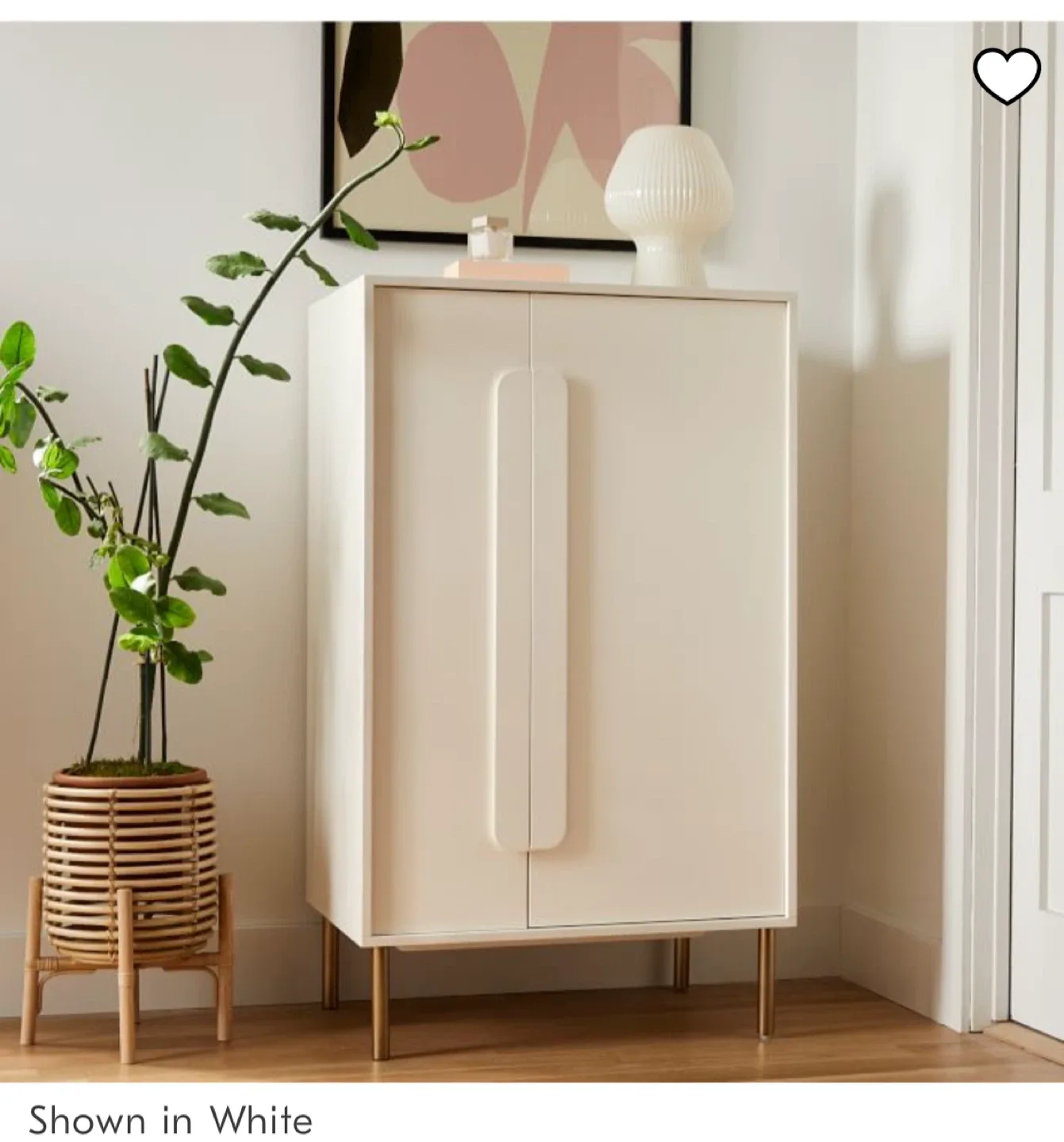 West Elm White Modern Bar Cabinet