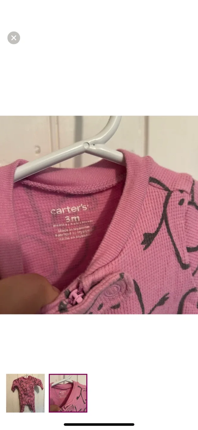 Carter's 3m Pink Elephant Print Onesie image indicator(2)