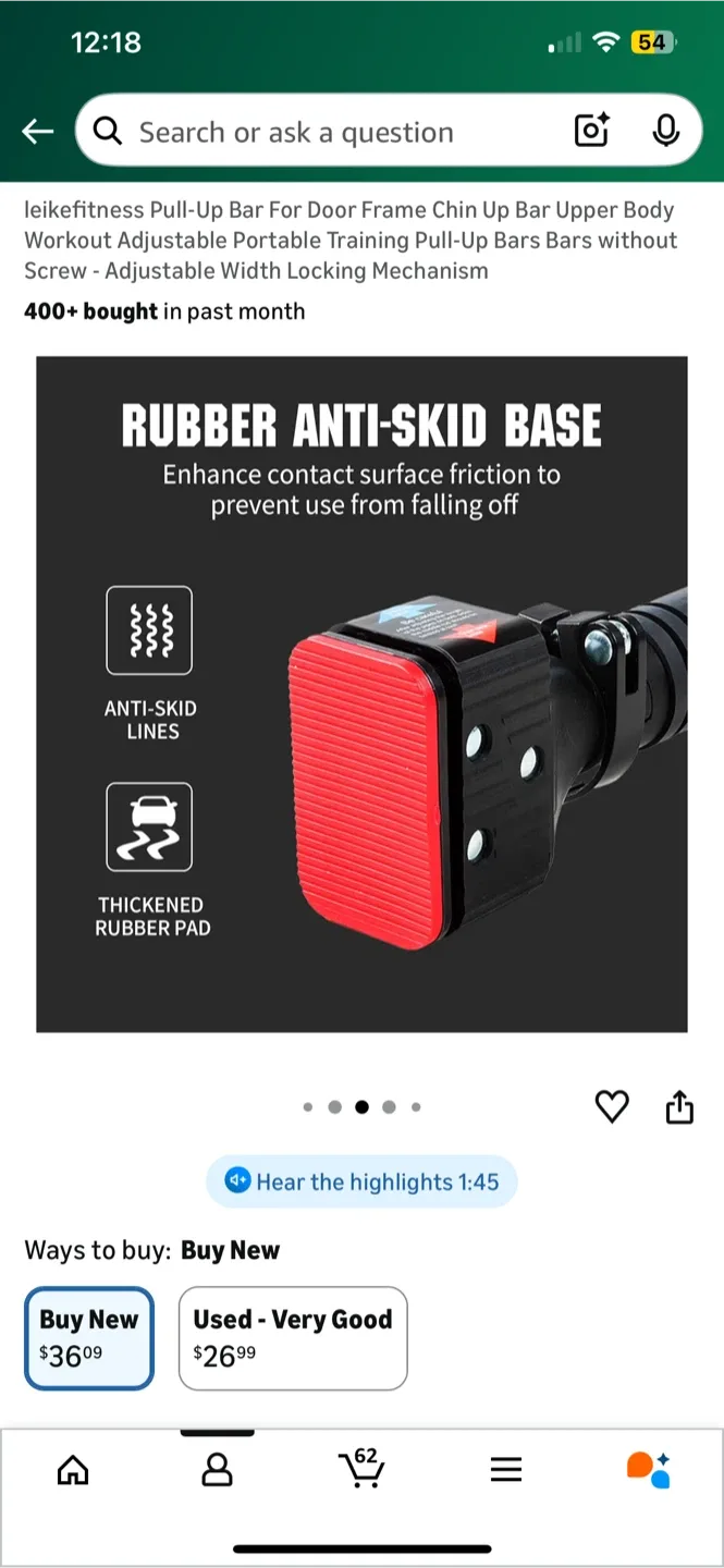 leikefitness Pull-Up Bar For Door Frame, Kids rope ladder swing. image indicator(9)