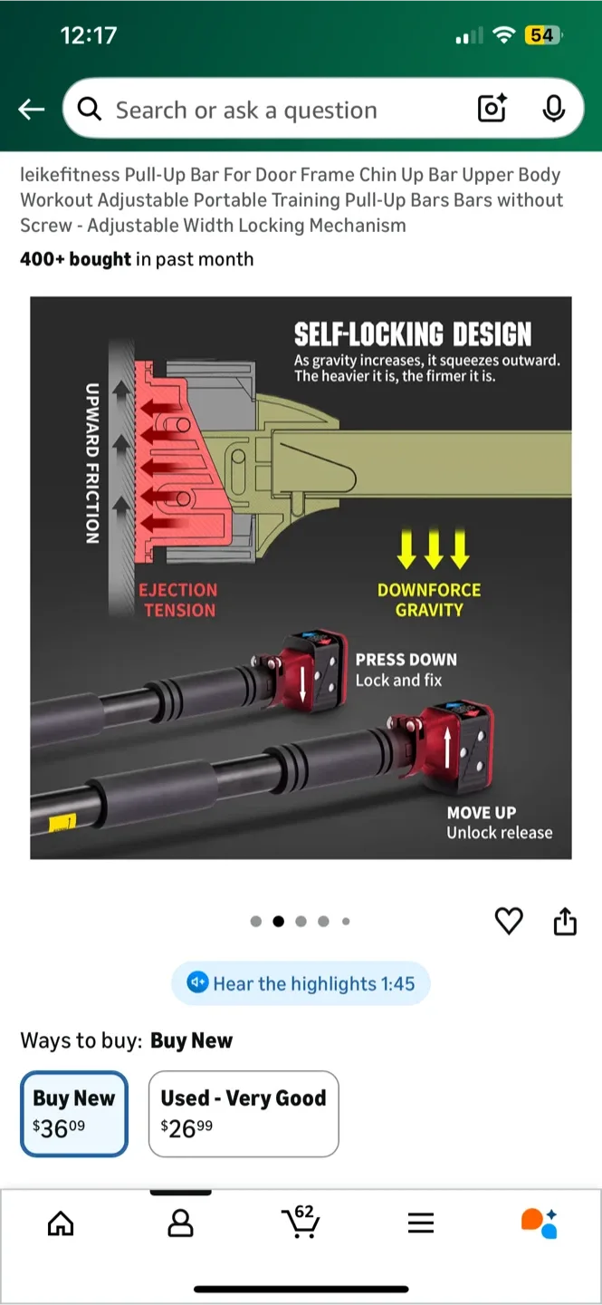 leikefitness Pull-Up Bar For Door Frame, Kids rope ladder swing. image indicator(10)
