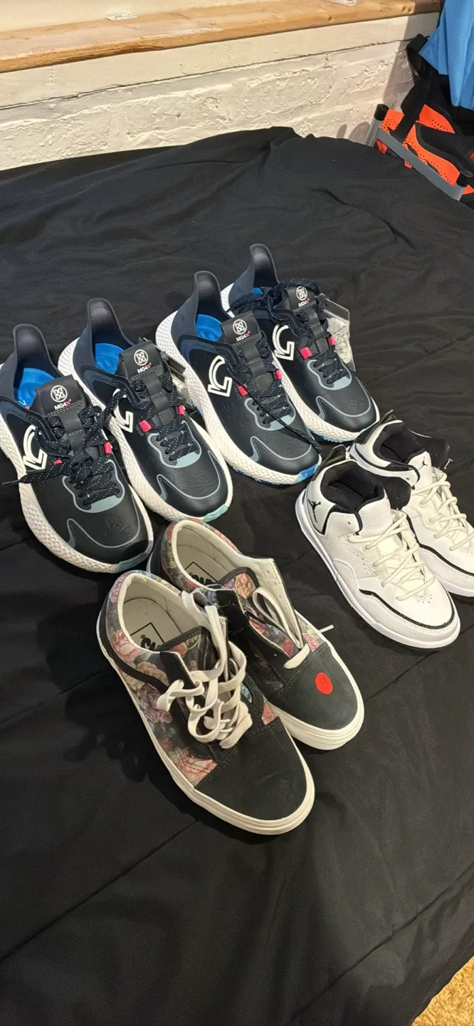 Variety of Shoes: MG4+, Vans, Air Jordan