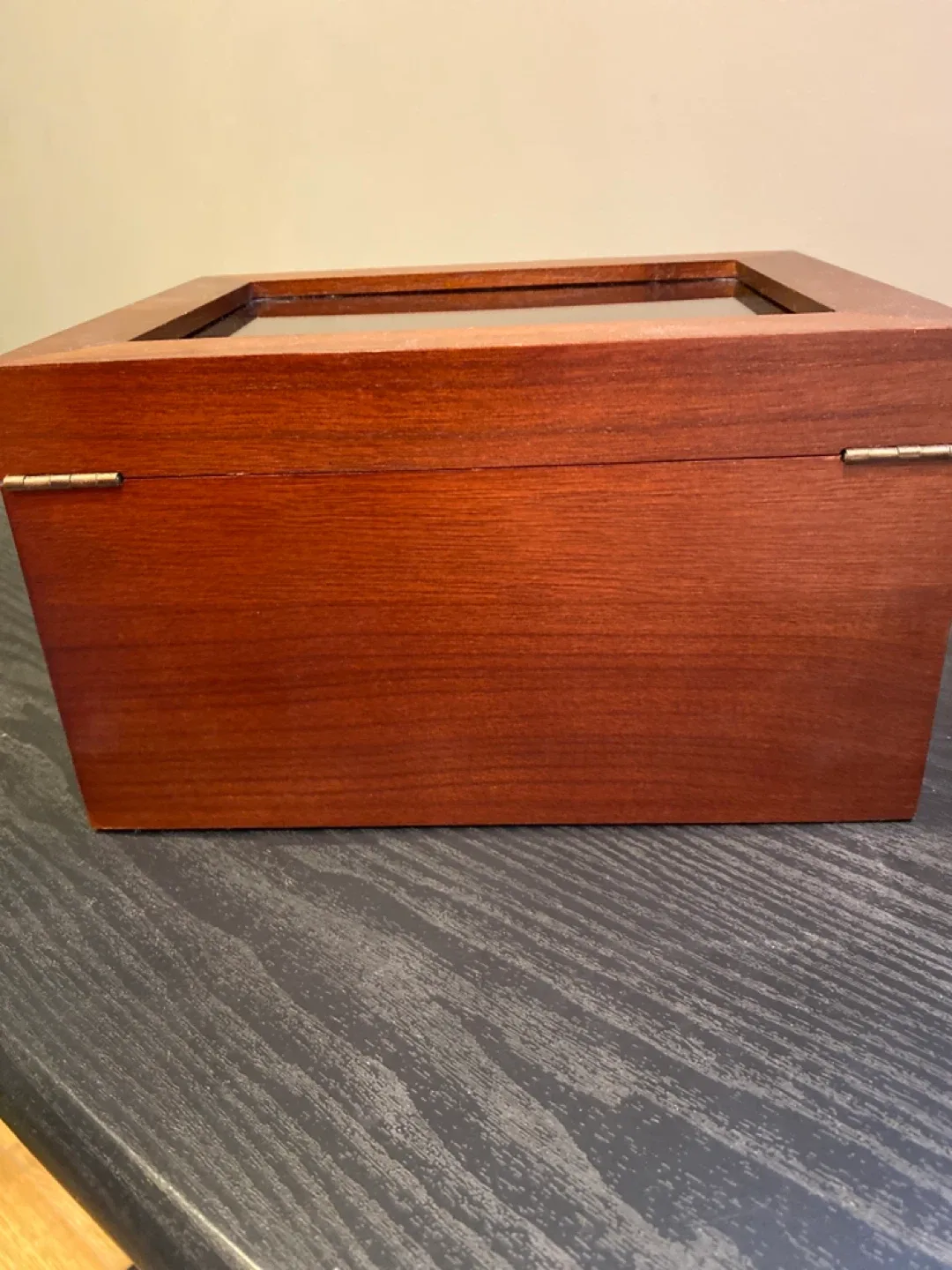 Wooden Watch and Jewelry Box with Glass Top & Drawer image indicator(5)