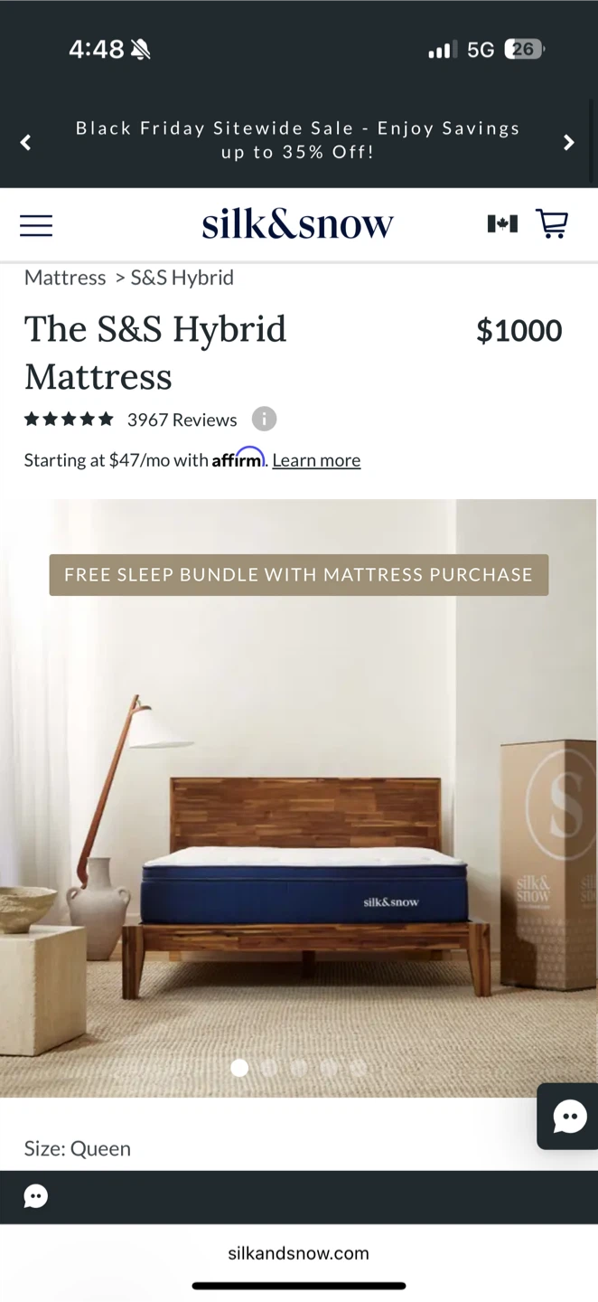 Silk & Snow S&S Hybrid Queen Mattress