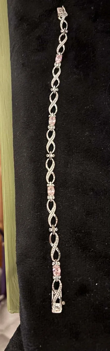 Sterling Silver Pink Quartz Bracelet image indicator(3)