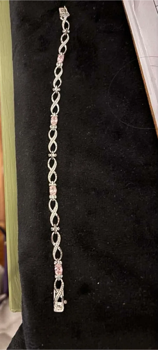 Sterling Silver Pink Quartz Bracelet image indicator(2)