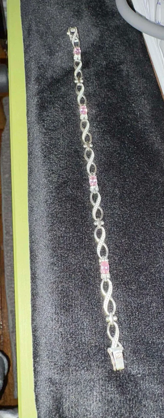 Sterling Silver Pink Quartz Bracelet image indicator(4)