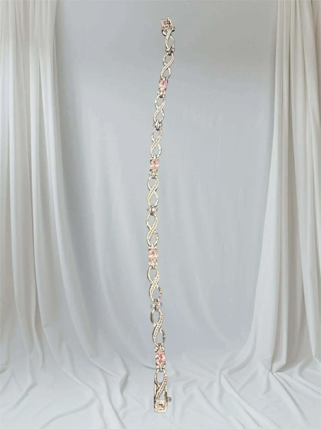 Sterling Silver Pink Quartz Bracelet image indicator(7)