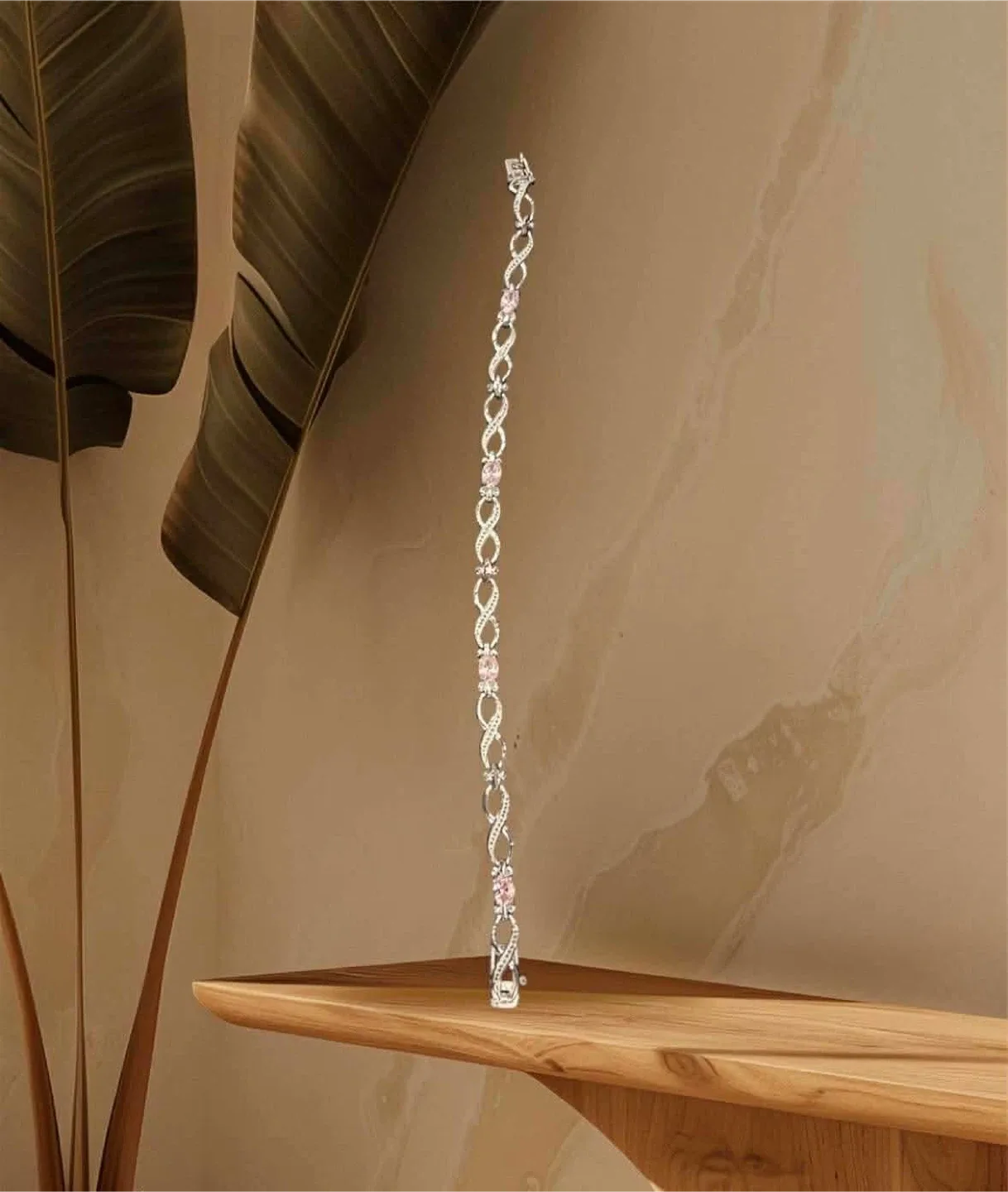 Sterling Silver Pink Quartz Bracelet image indicator(5)