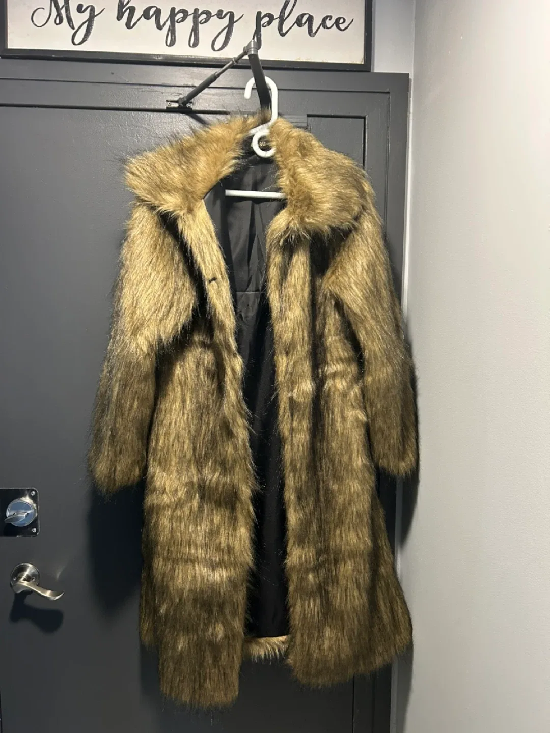 Faux Fur Coat - Brown