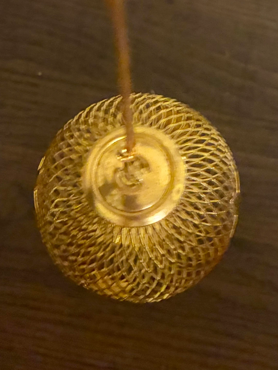 Gold Tone Metal Ball Ornament - photo 2