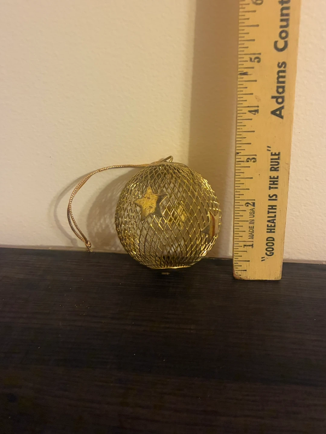 Gold Tone Metal Ball Ornament - photo 4