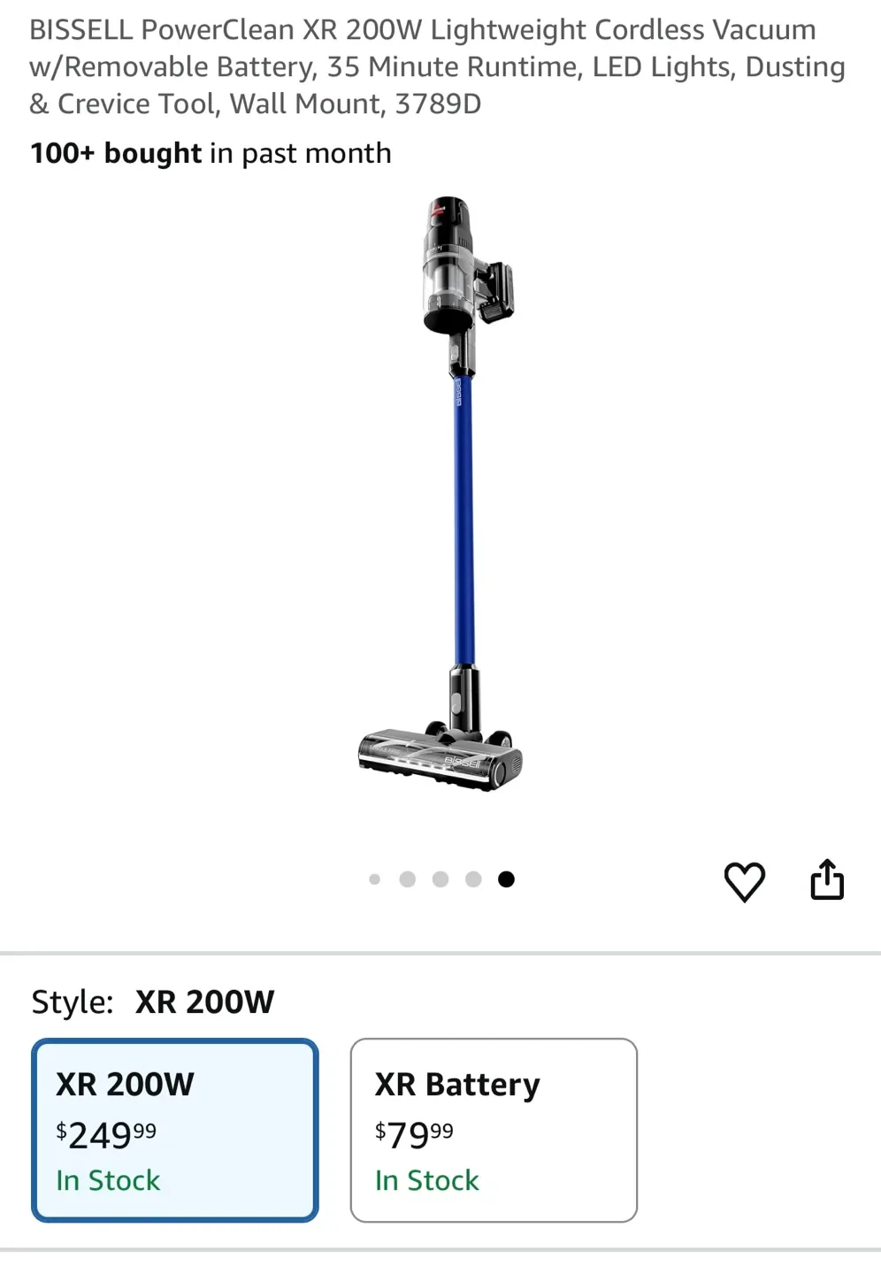 BISSELL PowerClean XR 200W Lightweight Cordless Vacuum image indicator(2)