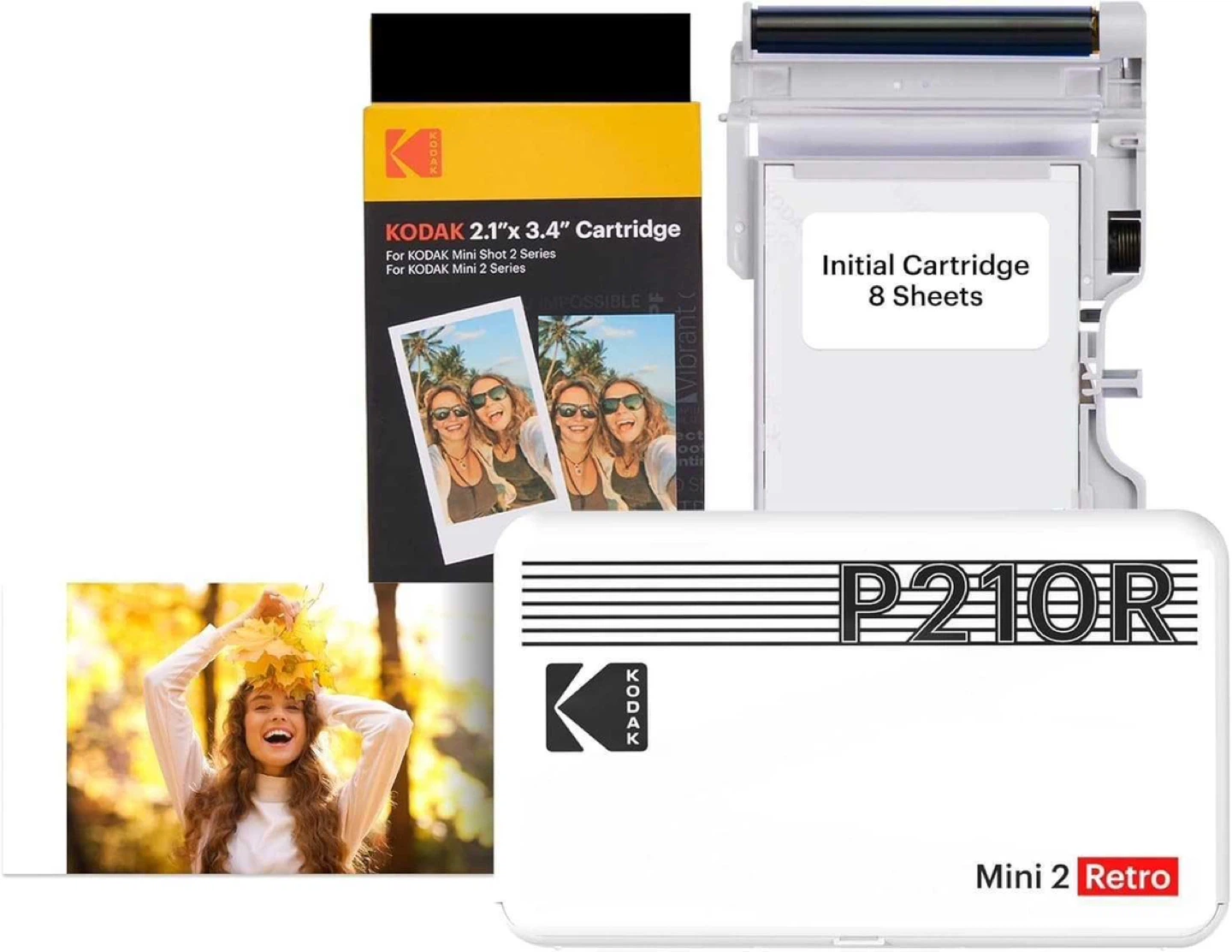 Kodak Mini 2 Retro Portable Photo Printer - White