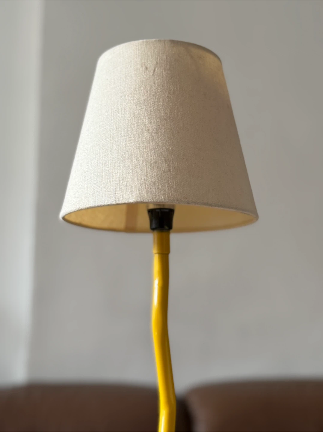 Vintage Ikea Yellow Table Lamp with Beige Shade - photo 2