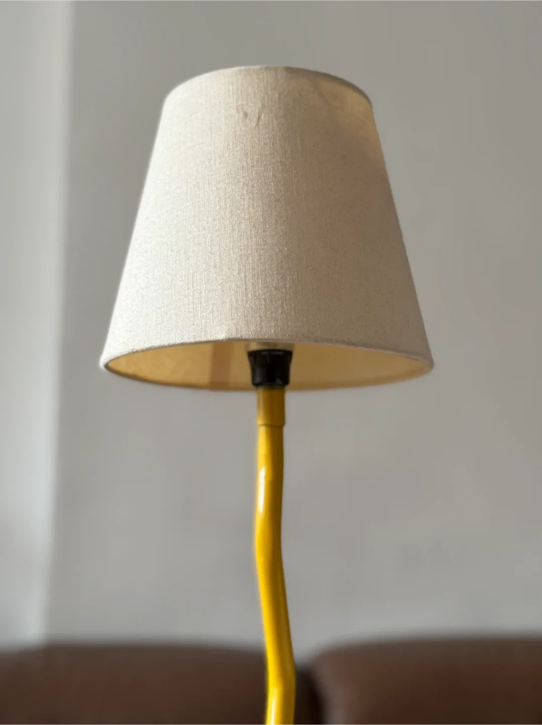 Vintage Ikea Yellow Table Lamp with Beige Shade image indicator(2)