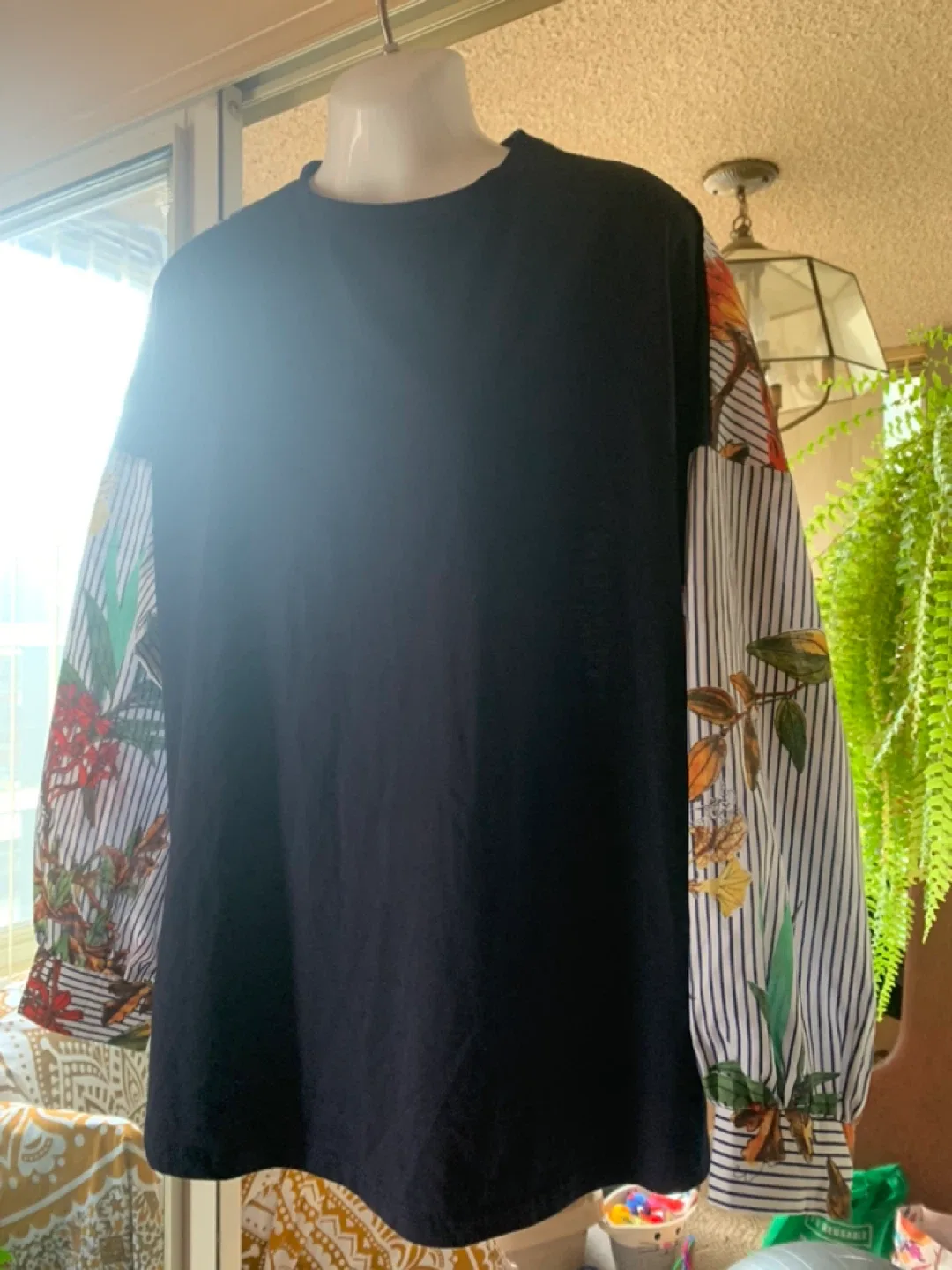 Shein Floral Sleeve Top - Size Small