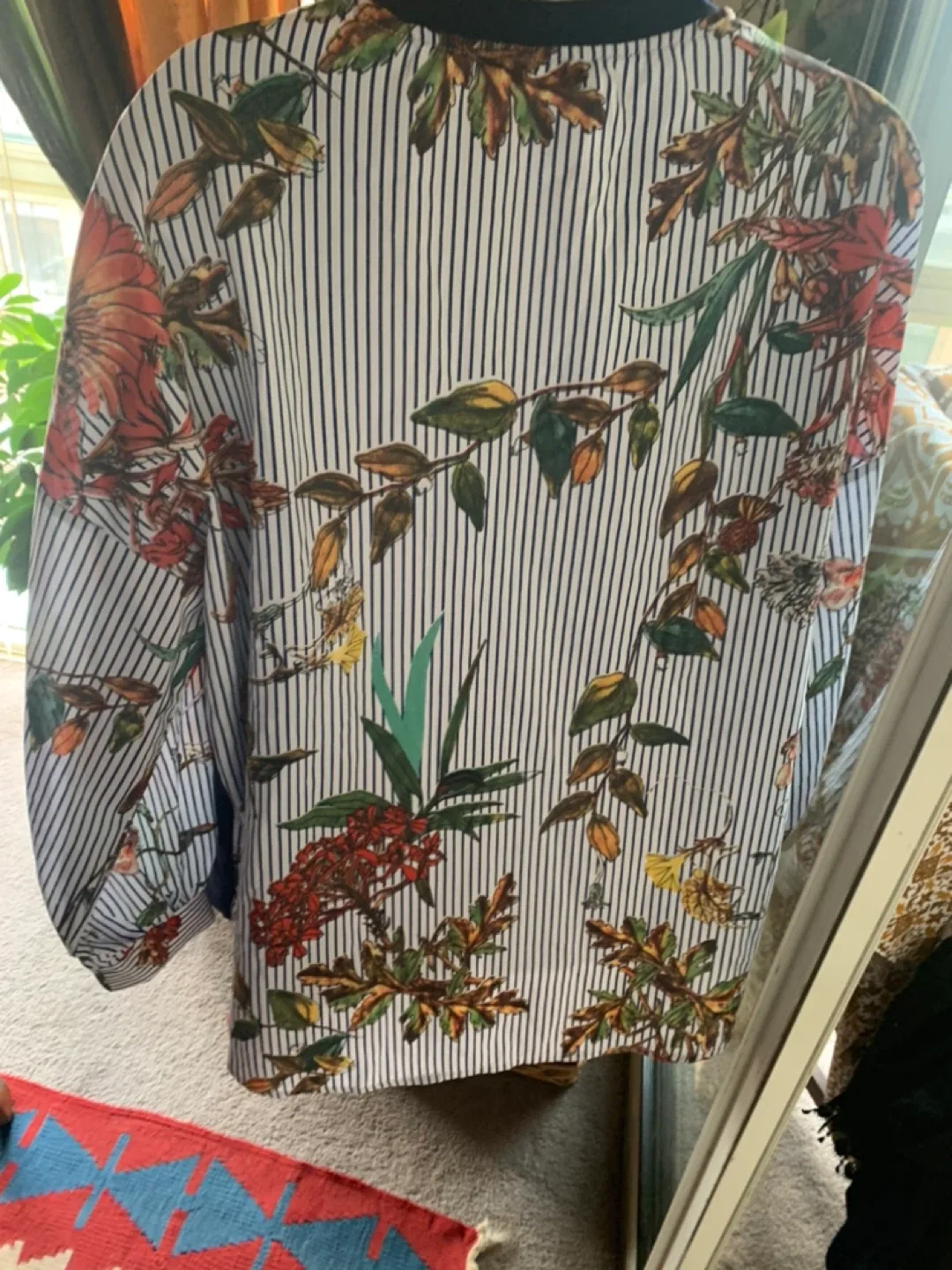 Shein Floral Sleeve Top - Size Small image indicator(3)