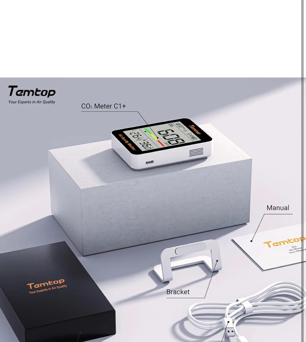 Temtop C1+ CO2 Monitor - Air Quality Tester image indicator(5)