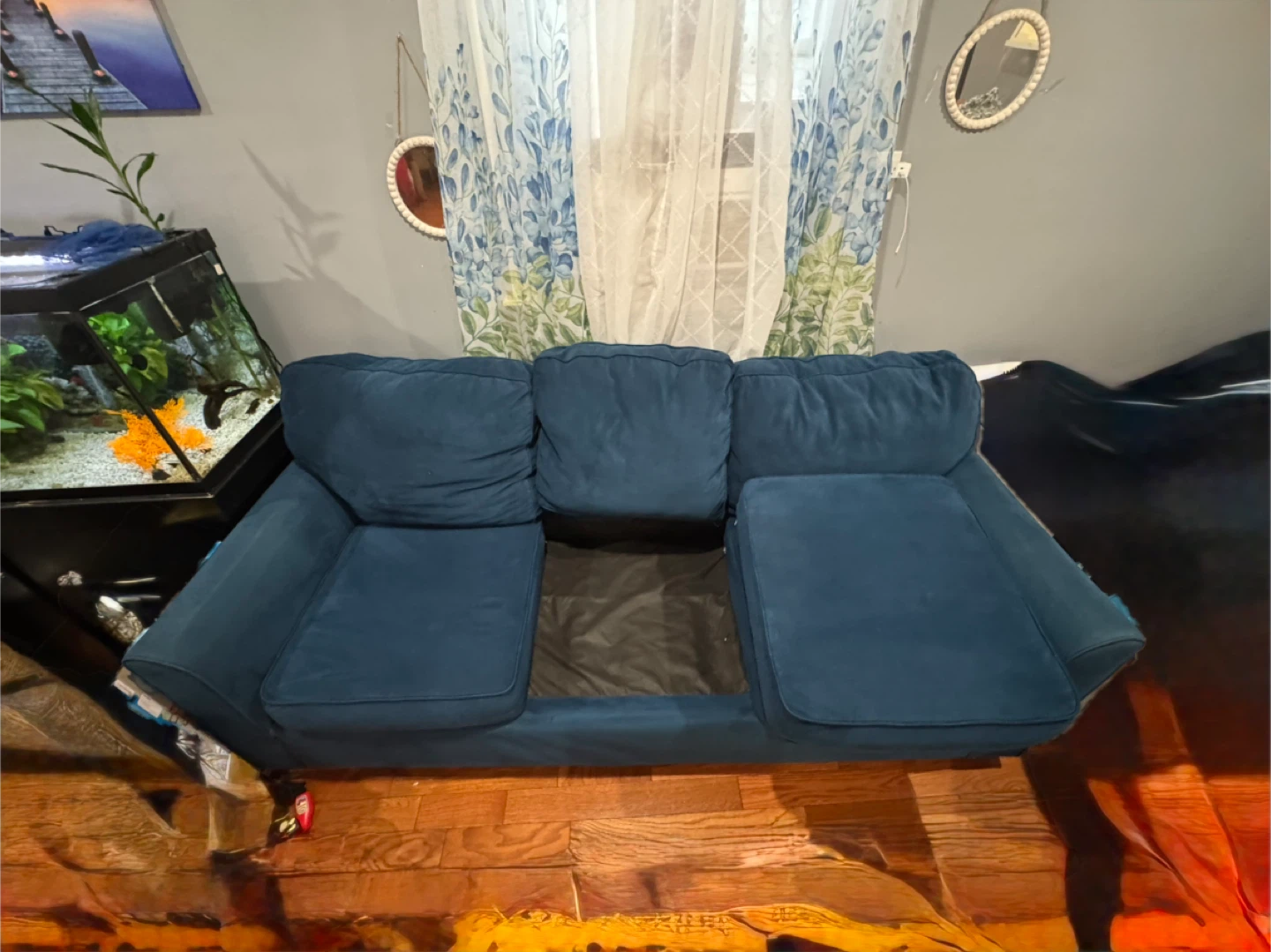 Blue Loveseat and sofa set - photo 3