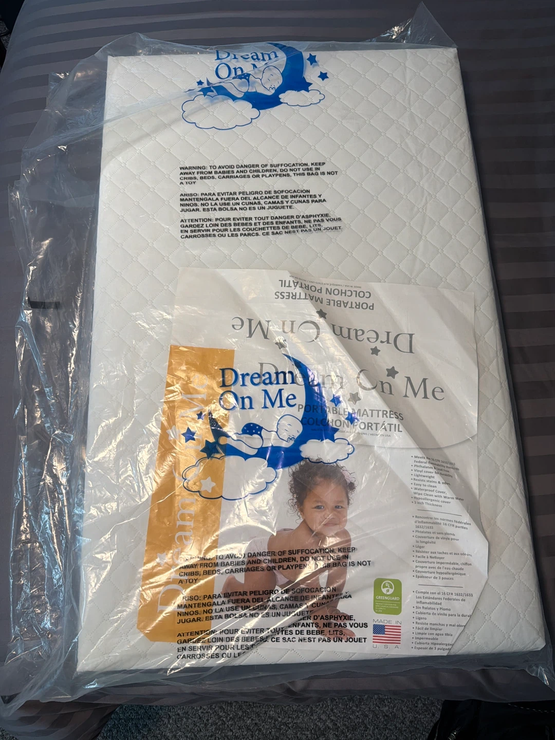 New Dream On Me Portable Mattress colchón bebé nuevo